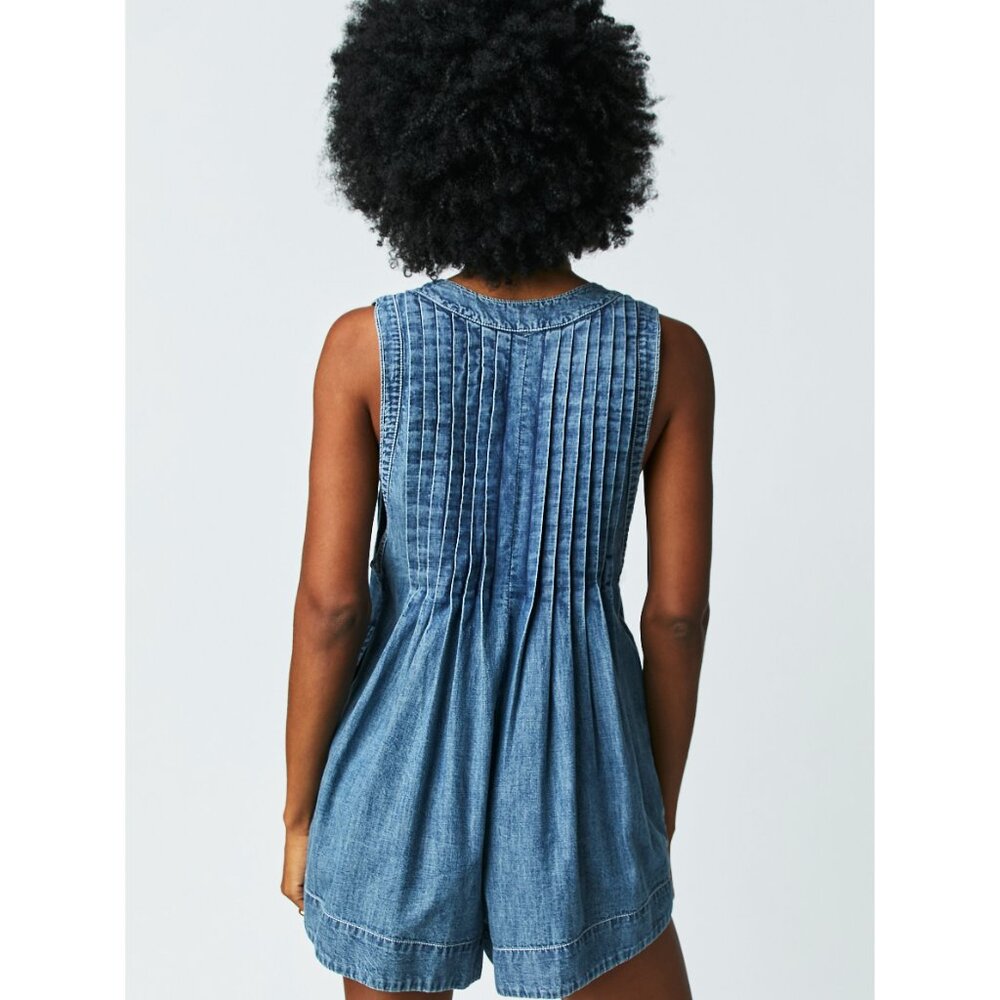 Free People Denim Blue Sleeveless Romper - Picture 5 of 9